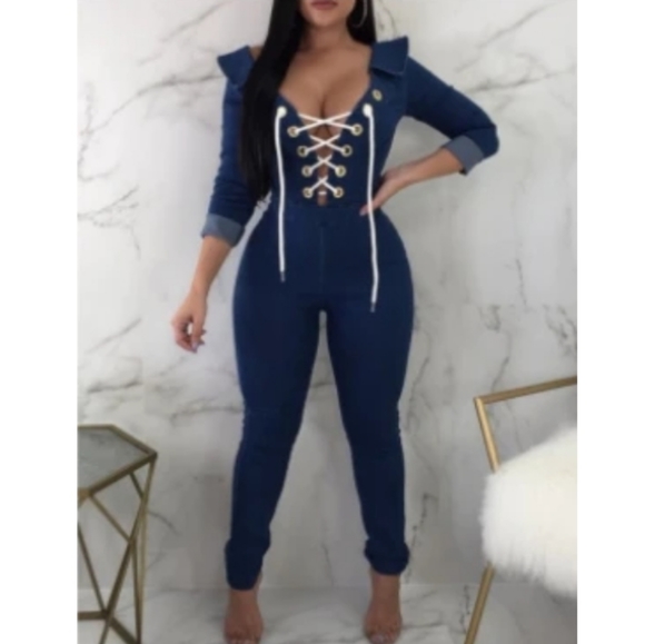 Pants & Jumpsuits Denim Corset Jumpsuit Poshmark